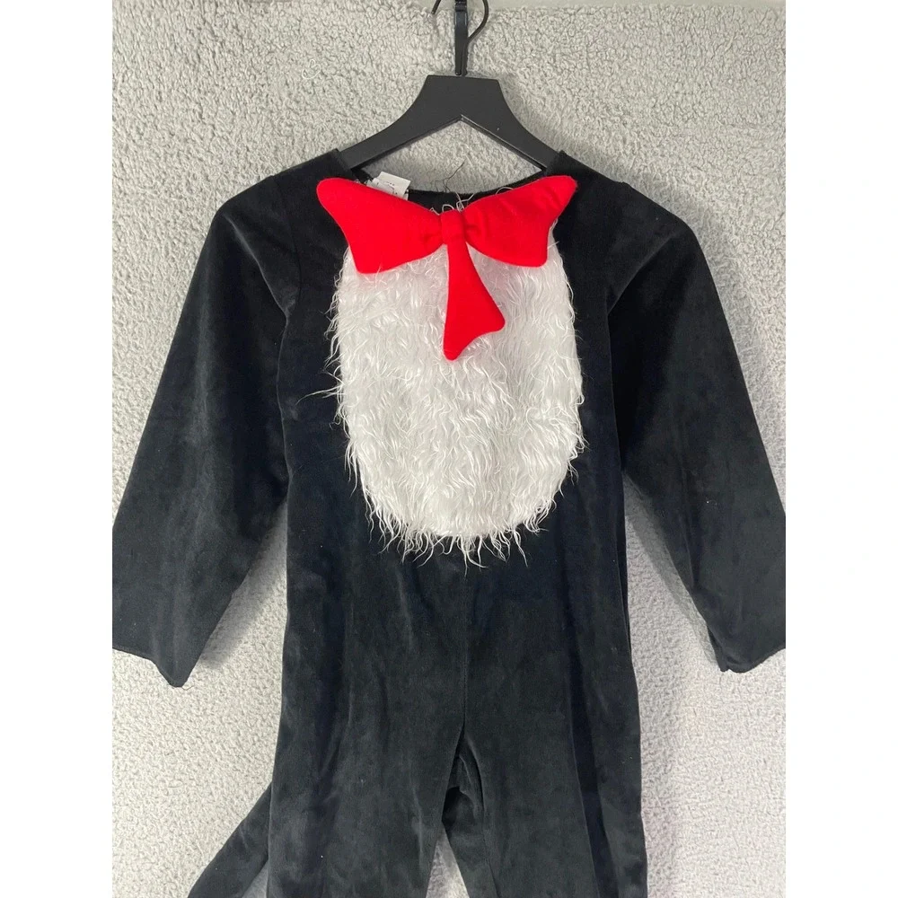 Dr Seuss Cat in the Hat Kids Costume Bodysuit Hat Set Small Black Red White